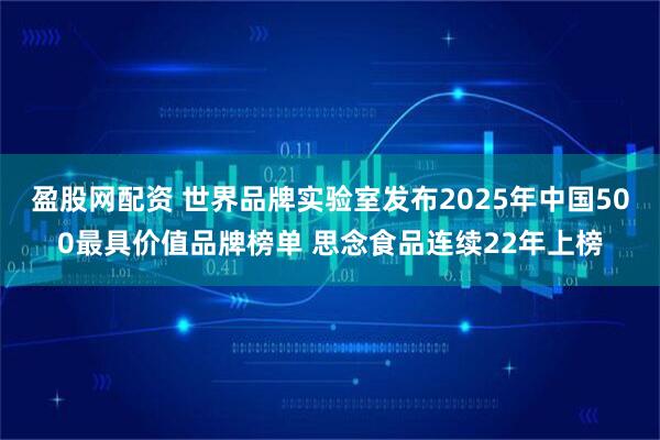 盈股网配资 世界品牌实验室发布2025年中国500最具价值品牌榜单 思念食品连续22年上榜